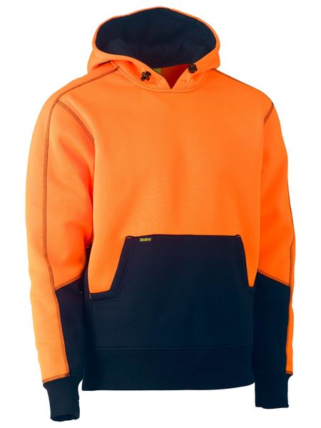 BK6619T BISLEY TAPED HI VIS TWO TONE FLEECE PULLOVER HOODIE - ON THE GO SAFETY &amp; WORKWEAR