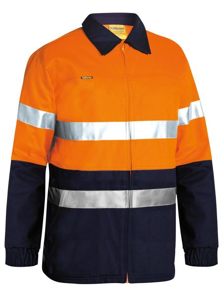 BK6710T BISLEY  TONE HI VIS DRILL JACKET 3M REFLECTIVE TAPE - ON THE GO SAFETY &amp; WORKWEAR