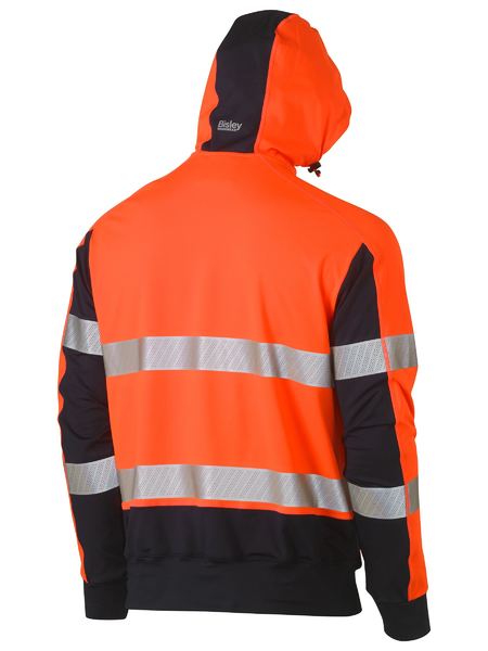 BK6815T BISLEY TAPED HI VIS STRETCHY FLEECE HOODIE - ON THE GO SAFETY &amp; WORKWEAR
