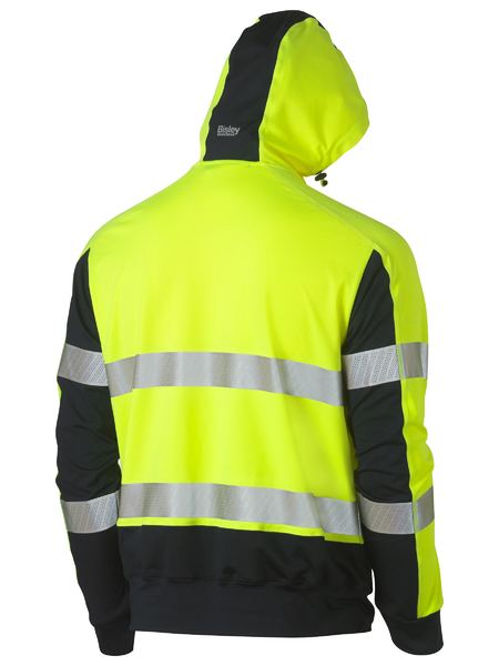 BK6815T BISLEY TAPED HI VIS STRETCHY FLEECE HOODIE - ON THE GO SAFETY & WORKWEAR