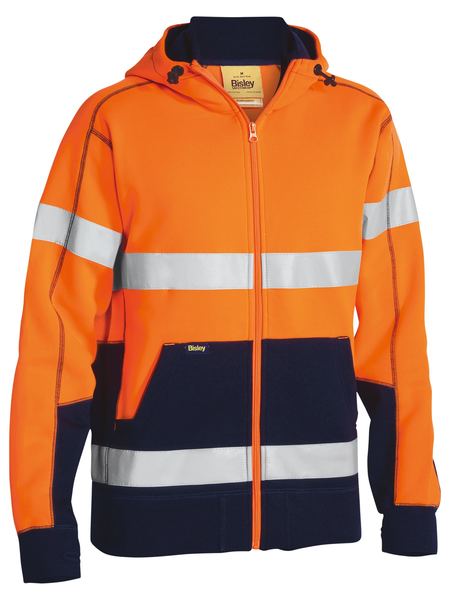 BK6819T BISLEY TAPED HI VIS FLEECE HOODIE - ON THE GO SAFETY &amp; WORKWEAR