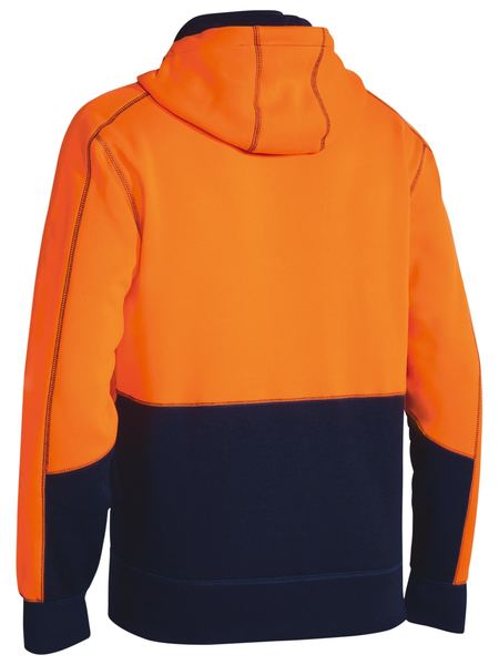 BK6819 BISLEY HI VIS ZIP FLEECE HOODIE - ON THE GO SAFETY &amp; WORKWEAR