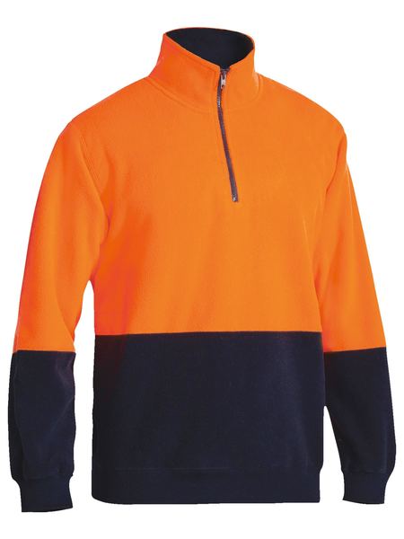 BK6889 BISLEY HI VIS POLAR 1/4 ZIP FLEECE PULLOVER - ON THE GO SAFETY &amp; WORKWEAR