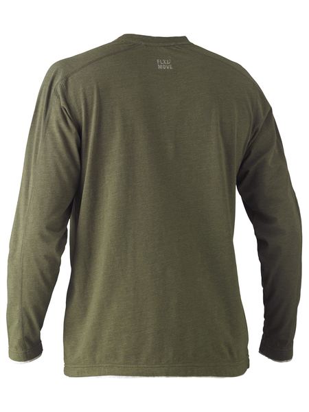 BK6932 BISLEY FLEX & MOVE COTTON RICH HENLEY LONG SLEEVE TEE - ON THE GO SAFETY & WORKWEAR