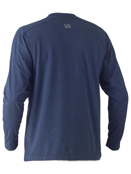 BK6933 BISLEY FLEX & MOVE COTTON RICH V NECK LONG SLEEVE TEE - ON THE GO SAFETY & WORKWEAR