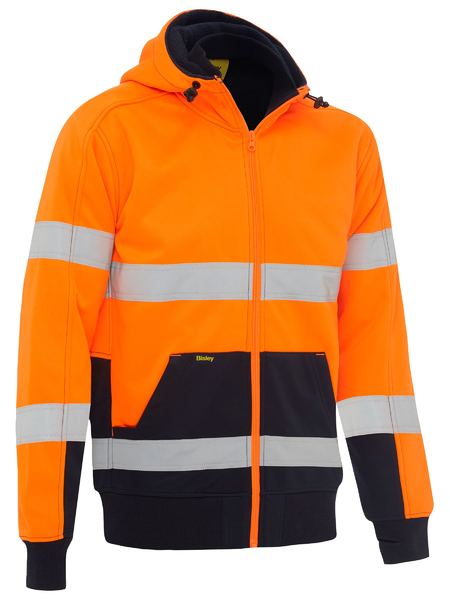 BK6988T BISLEY TAPED HI VIS FLEECE HOODIE WITH SHERPA LINING - ON THE GO SAFETY &amp; WORKWEAR