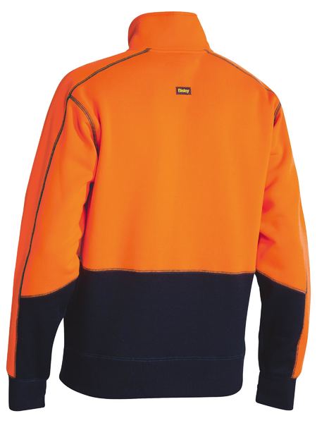 BK6989 BISLEY HI VIS 1/4 ZIP FLEECE PULLOVER - ON THE GO SAFETY &amp; WORKWEAR
