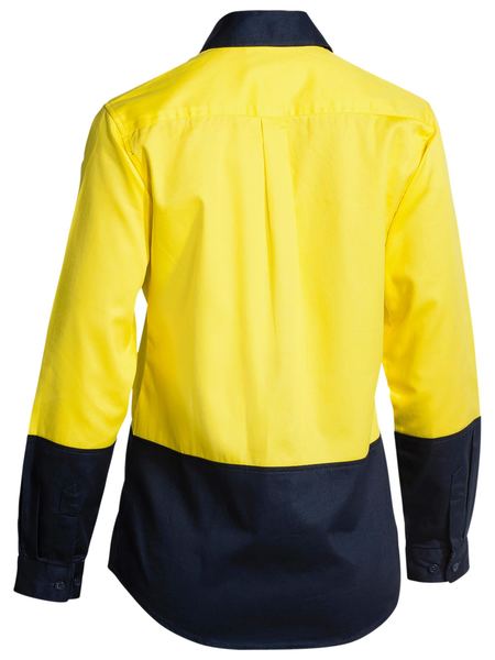 BL6267 BISLEY LADIES 2 TONE HI VIS DRILL SHIRT - LONG SLEEVE - ON THE GO SAFETY &amp; WORKWEAR