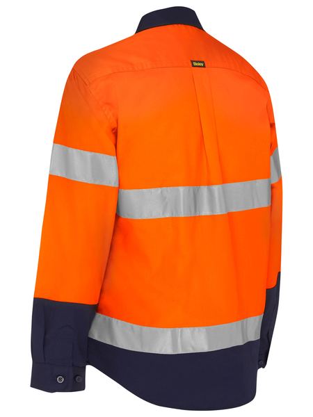 BLM6456T BISLEY LADIES 3M TAPED HI VIS MATERNITY DRILL SHIRT - LONG SLEEVE - ON THE GO SAFETY & WORKWEAR