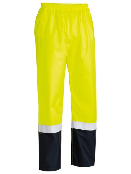 BP6965T BISLEY TAPED TWO TONE HI VIS SHELL RAIN PANT - ON THE GO SAFETY &amp; WORKWEAR