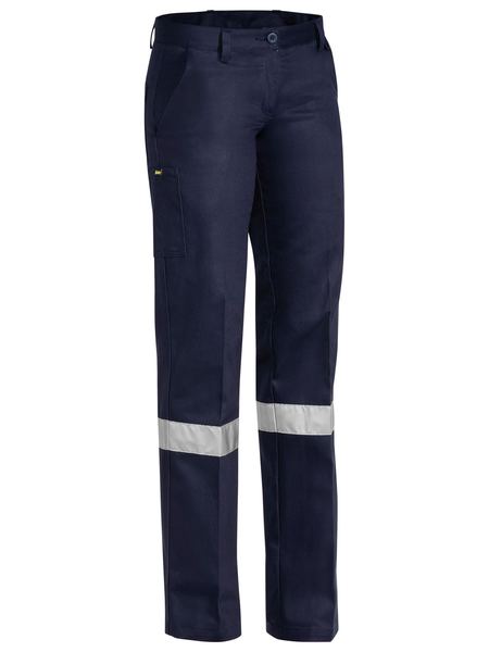 BISLEY Ladies Drill Pant 3m Reflective Tape BPL6007T