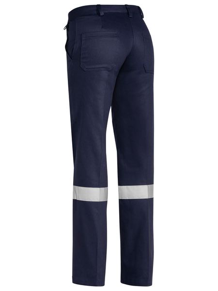 BISLEY Ladies Drill Pant 3m Reflective Tape BPL6007T