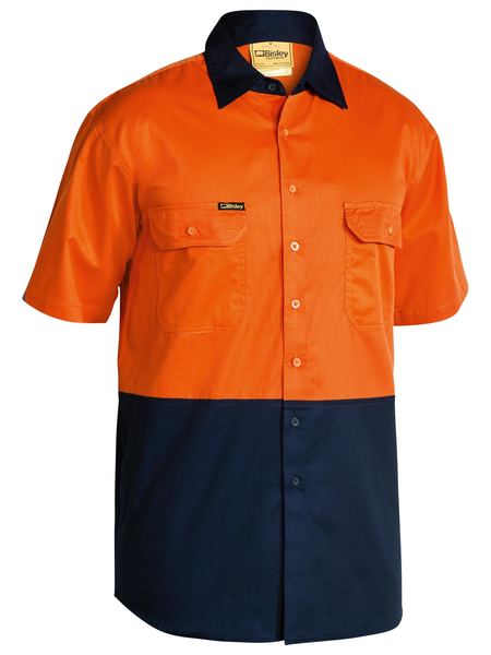 BISLEY TWO TONE HI-VIS OPEN FRONT COOL LIGHTWEIGHT SHORT SLEEVE SHIRT BS1895 - ON THE GO SAFETY &amp; WORKWEAR