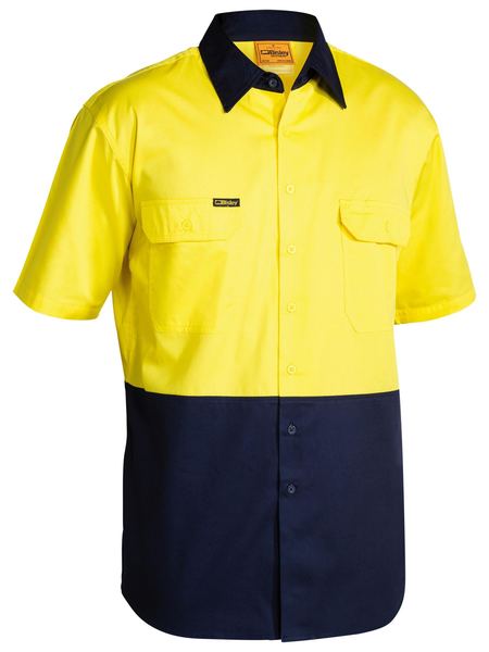 BISLEY TWO TONE HI-VIS OPEN FRONT COOL LIGHTWEIGHT SHORT SLEEVE SHIRT BS1895 - ON THE GO SAFETY & WORKWEAR