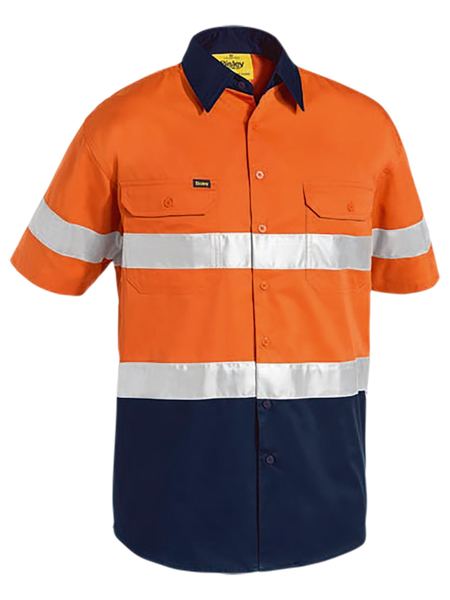 BISLEY 3M Taped Two Tone Hi Vis Cool Lightweight Shirt - Short Sleeve BS1896