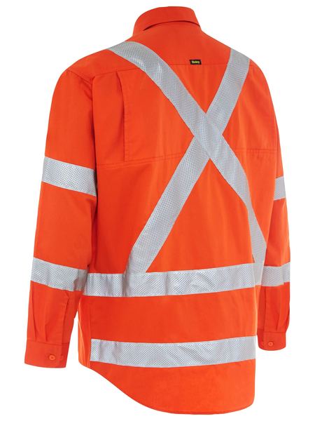 BISLEY Taped X Back Cool Lightweight Hi Vis Drill Shirt BS6166XT