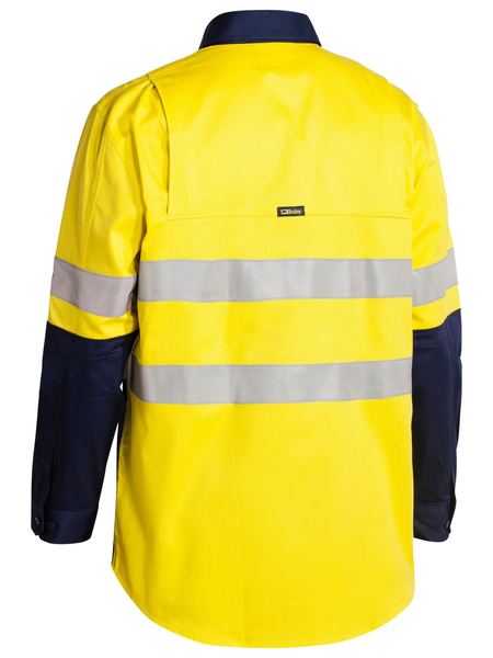 BISLEY 3M Taped 2 Tone Hi Vis Mens Industrial Cool Vent Shirt BS6448T