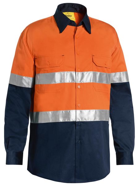 BISLEY 3M Taped Cool Hi Vis Lightweight Long Sleeve Shirt BS6696T