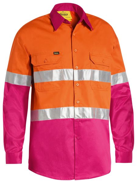 BISLEY 3M Taped Cool Hi Vis Lightweight Long Sleeve Shirt BS6696T