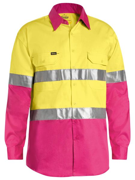 BISLEY 3M Taped Cool Hi Vis Lightweight Long Sleeve Shirt BS6696T