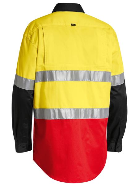 BISLEY 3M Taped Hi Vis Cool Light Weight Three Tone Long Sleeve Shirt BS6697T