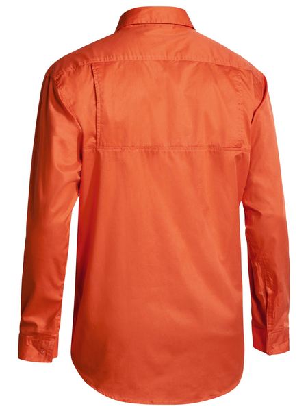BISLEY Mens Cool Lightweight Gusset Cuff Hi Vis Drill Shirt - Long Sleeve BS6894