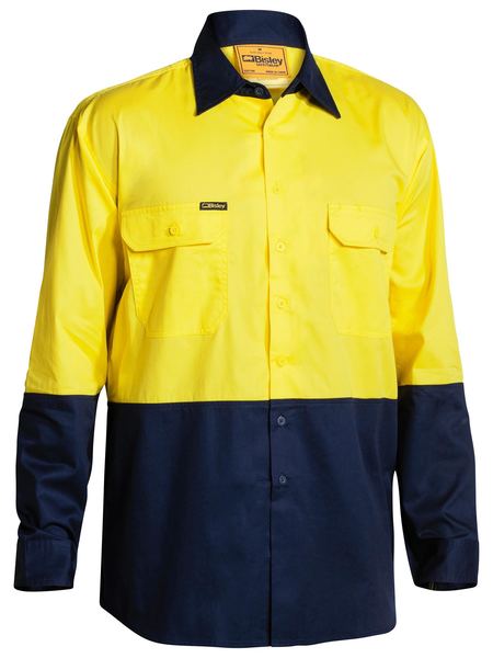 BISLEY Two Tone Hi Vis Cool Lightweight Drill Shirt - Long Sleeve BS6895