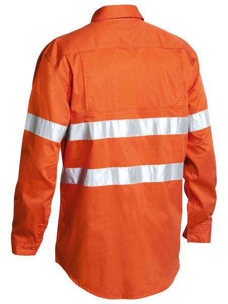 BISLEY Cool Lightweight Gusset Cuff Hi Vis Mens Shirt With 3m Reflective Tape - Long Sleeve BS6897