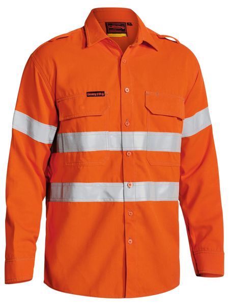 BISLEY Tencate Tecasafe Plus 700 Taped Hi Vis FR Vented Long Sleeve Shirt BS8081T