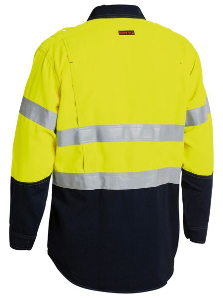 BISLEY Tencate Tecasafe Plus 700 Taped Two Tone Hi Vis FR Vented Long Sleeve Shirt BS8082T