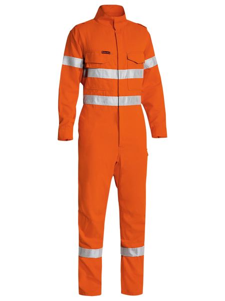 BC8185 BISLEY TENCATE TECASAFE PLUS 580 TAPED HI VIS LIGHTWEIGHT FR NON VENTED ENGINEERED COVERALL - ON THE GO SAFETY &amp; WORKWEAR