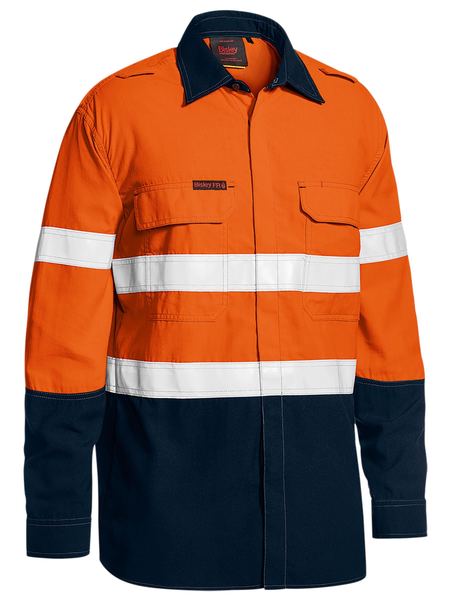 BISLEY Tencate Tecasafe Plus 480 Taped Two Tone Hi Vis Lightweight FR Vented Shirt - Long Sleeve BS8237T