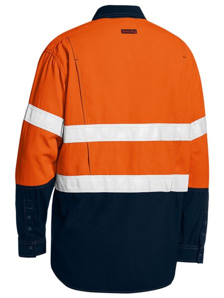 BISLEY Tencate Tecasafe Plus 480 Taped Two Tone Hi Vis Lightweight FR Vented Shirt - Long Sleeve BS8237T