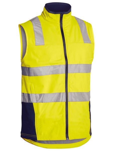 BISLEY Taped Hi Vis Soft Shell Vest BV0348T ON THE GO SAFETY WORKWEAR
