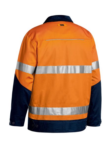 BJ6917T BISLEY 3M TAPED TWO TONE HI VIS LIQUID REPELLENT COTTON DRILL JACKET - ON THE GO SAFETY &amp; WORKWEAR