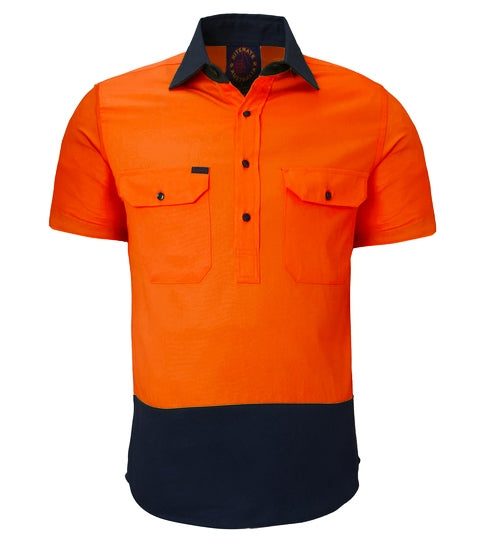 Ritemate Closed Front Short Sleeve 2-Tone Shirt RM105CFS