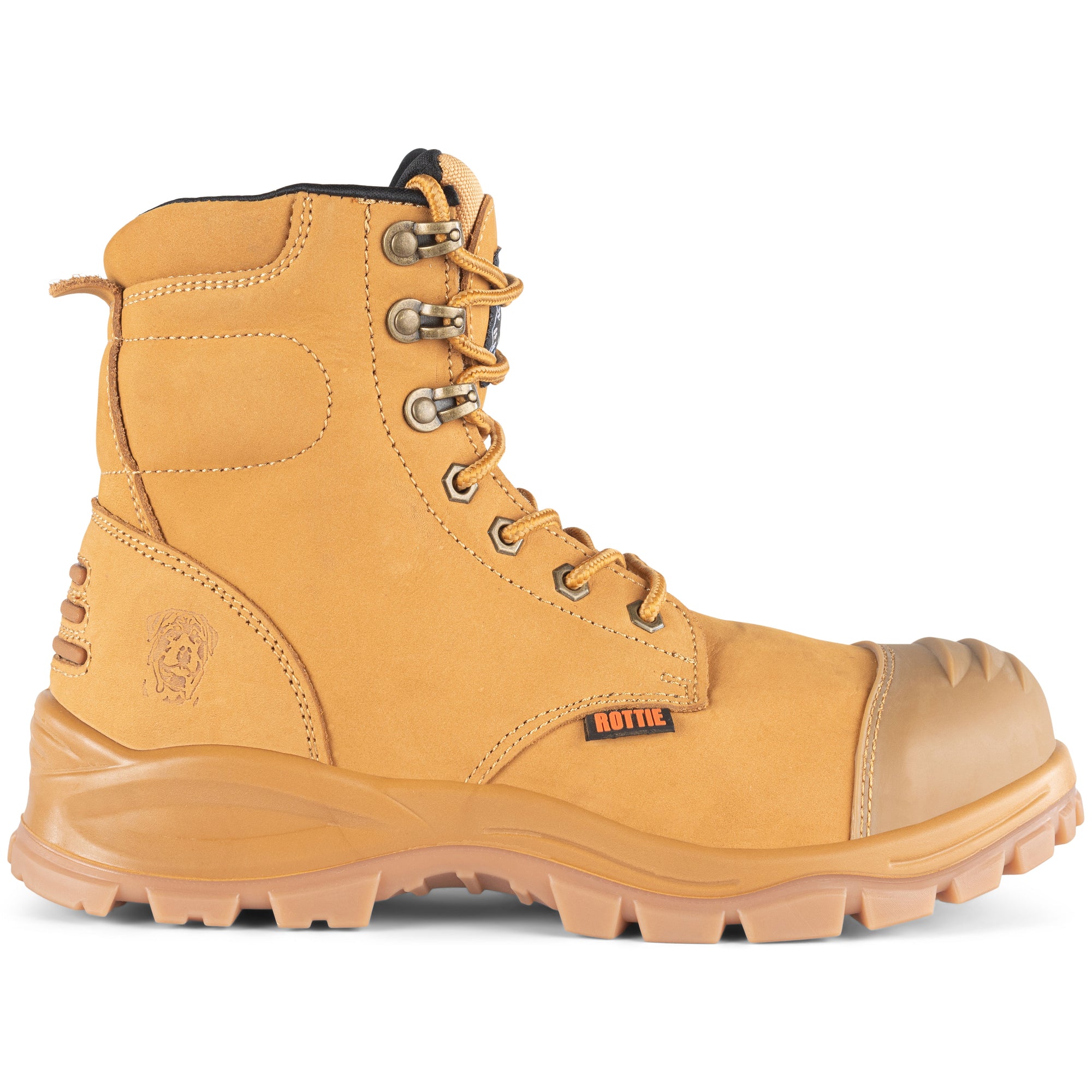 Rottie Work Boot Zipside Bump Cap High Cut RWB8