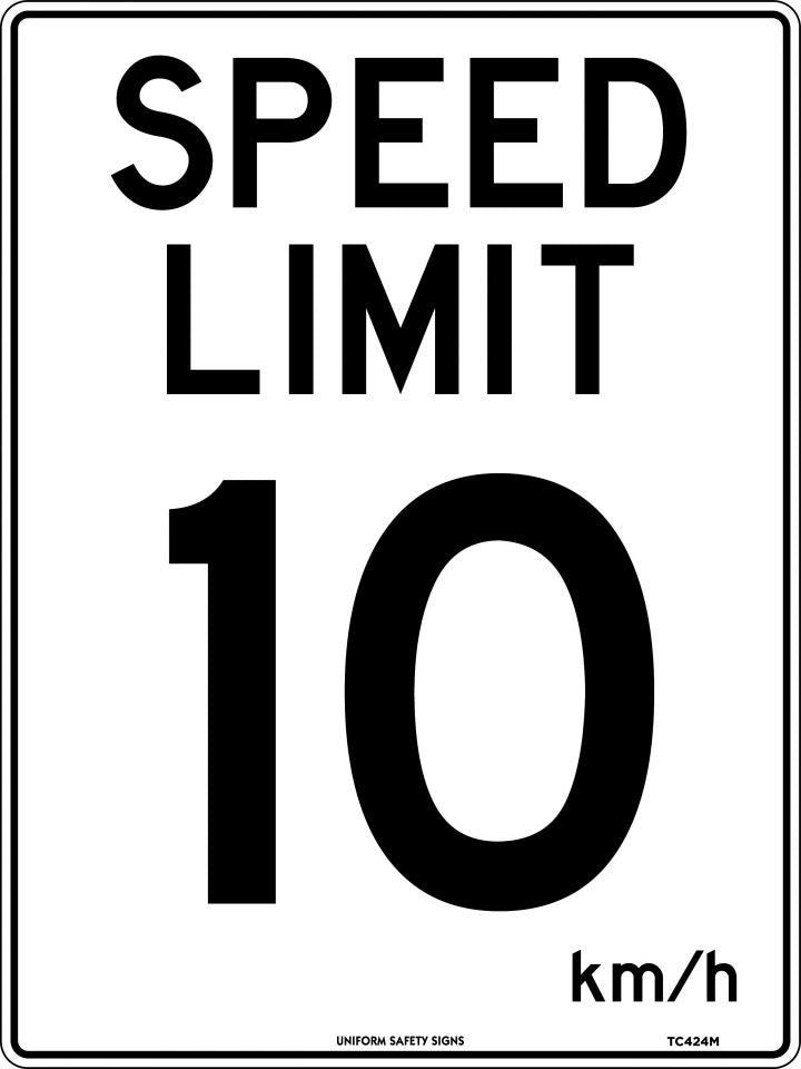 10km Speed Limit - Poly 300x225mm TC424MP