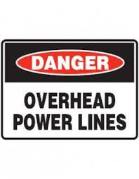 DANGER OVERHEAD POWERLINE 4.5 METRE CLEARANCE METAL SIGN 600x450mm