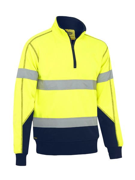 BK6987T BISLEY TAPED HI VIS FLEECE PULLOVER WITH SHERPA LINING - ON THE GO SAFETY & WORKWEAR