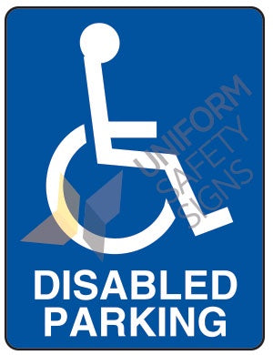 DISABLED PARKING BLUE METAL SIGN 450x300mm TC420LS