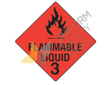 Hazchem Labels – Flammable Liquid 3 Metal 270x270mm HLTM103M