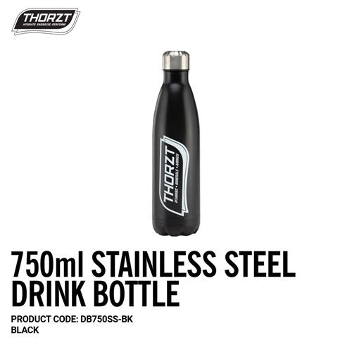 THORZT Stainless Steel Drink Bottle 750ml - Black DB750SS-BK