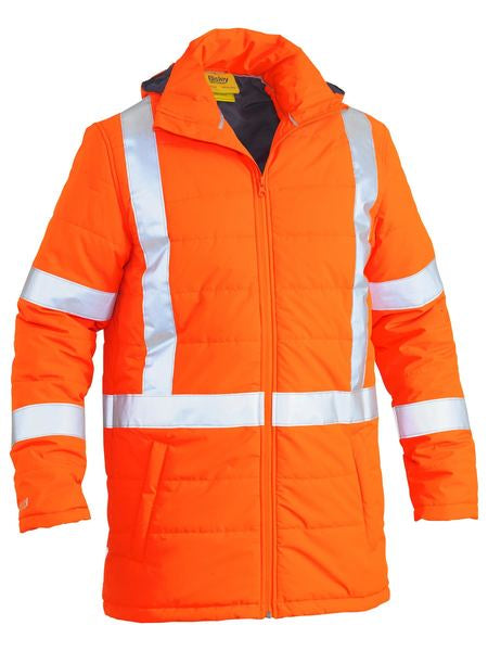 BJ6379XT BISLEY TTMC-W X TAPED HI VIS PUFFER JACKET - ON THE GO SAFETY &amp; WORKWEAR