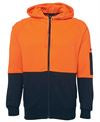 JB's Hi-Vis Full Zip Fleecy Hoodie 6HVH