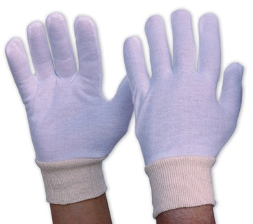 342CLKWL INTERLOCK POLY/COTTON LINER, COTTON GLOVES HEMMED CUFF LADIES