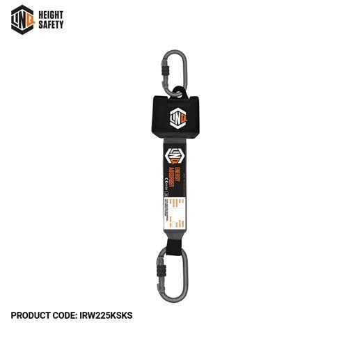 IRW225KSKS LINQ Self Retracting 2.5M Webbing Lanyard with Hardware KS X2