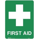 FIRST AID GREEN SIGN - POLY  600x450mm EFAID6045
