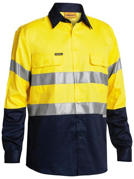 BISLEY Two Tone Taped Hi-Vis Long Sleeve Shirt BT6456