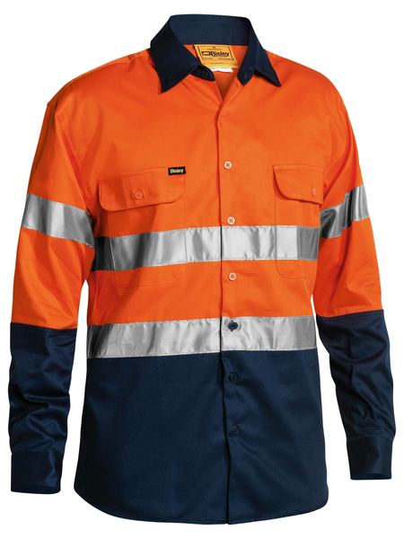 BISLEY Two Tone Taped Hi-Vis Long Sleeve Shirt BT6456